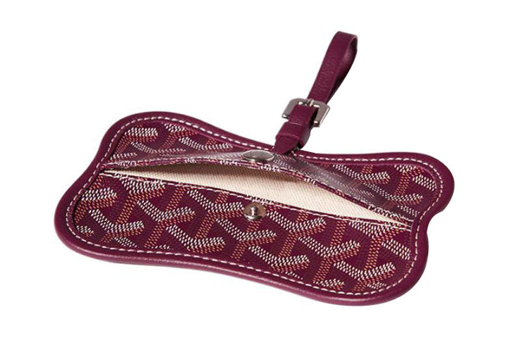 GOYARD Chien Gris Canvas With Leather Pet Bag Merch Unisex Burgundy