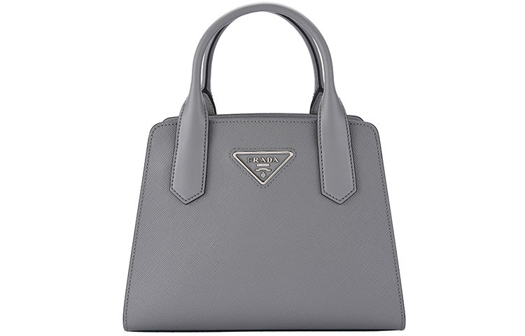 PRADA Cow Leather Handbag Women's Gray