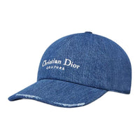 DIOR Distressed Denim Baseball Cap