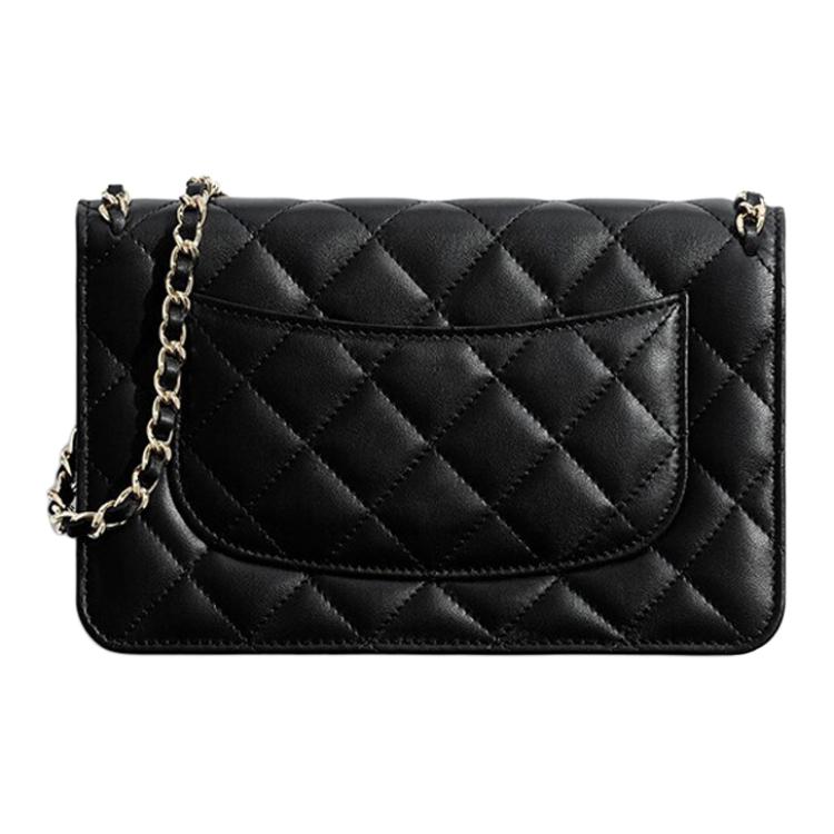 CHANEL 19Bag Lambskin Mouth Cover Bag Chain Bag Shoulder Bag Women's Black