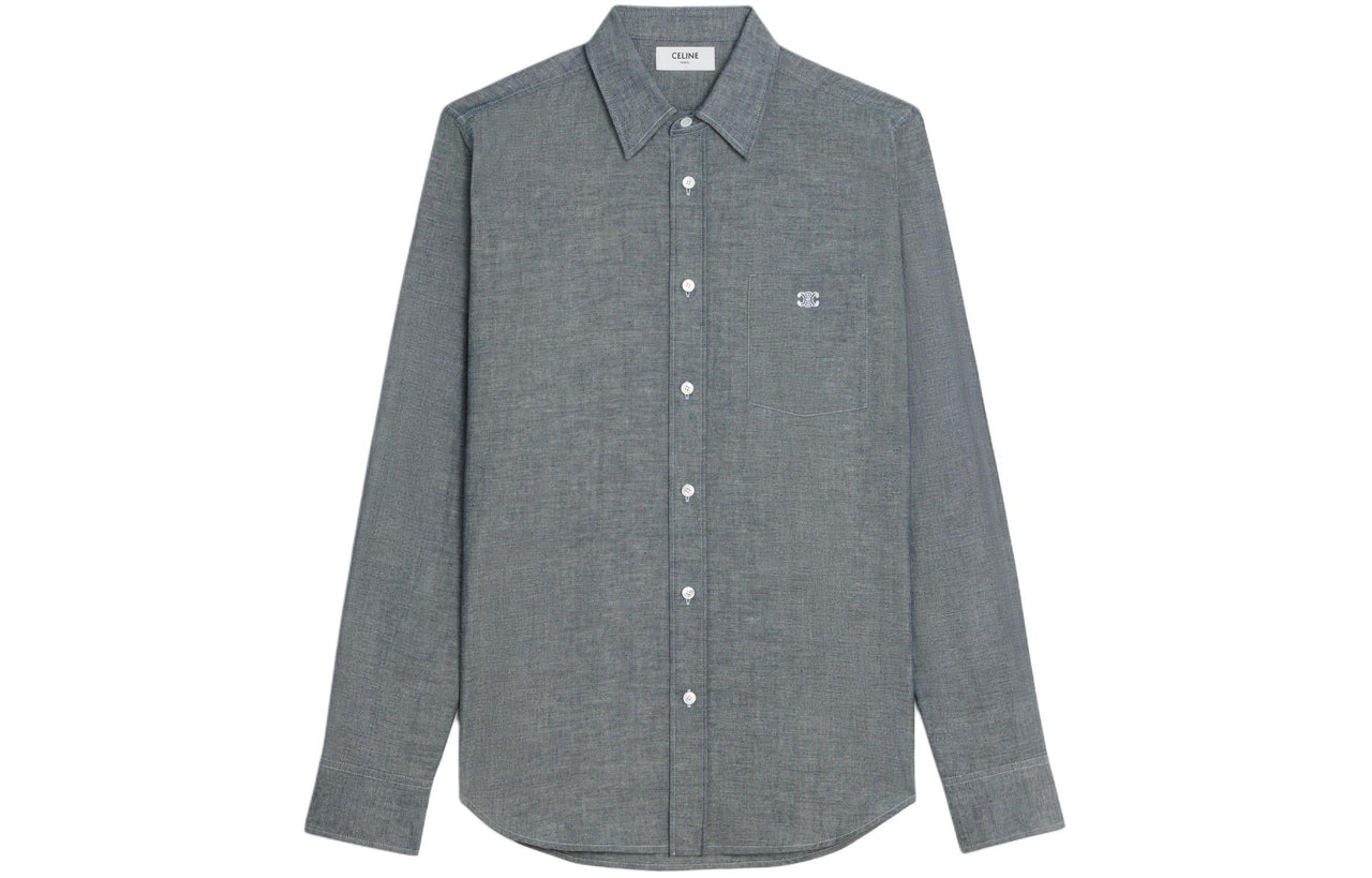 CELINE Loose Shirt In Light Chambray Cotton