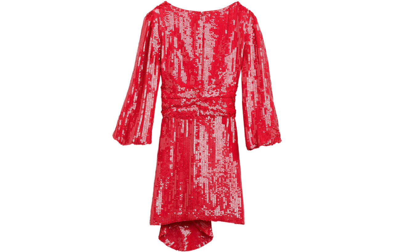 CELINE Embroidered Sequin Wrap Dress
