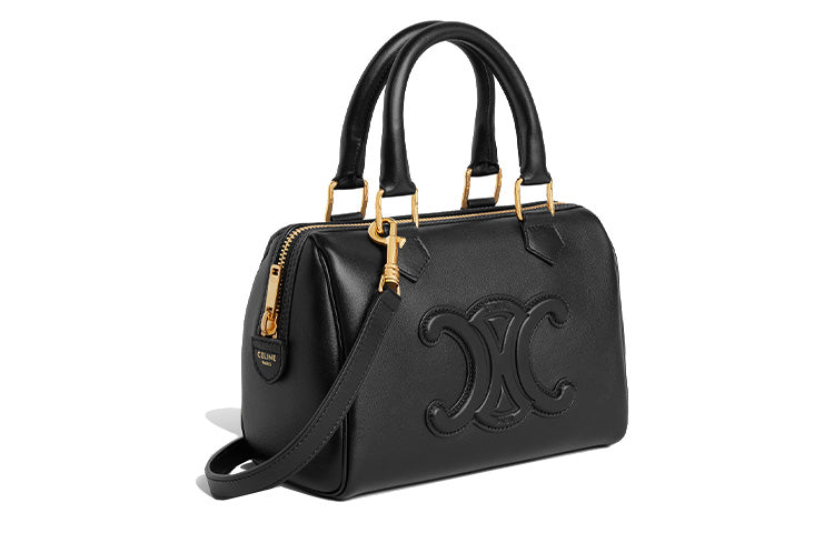 CELINE Cuir Triomphe Triumph Calfskin Shoulder Bag Crossbody Bag Handbag Small Size Women's Black