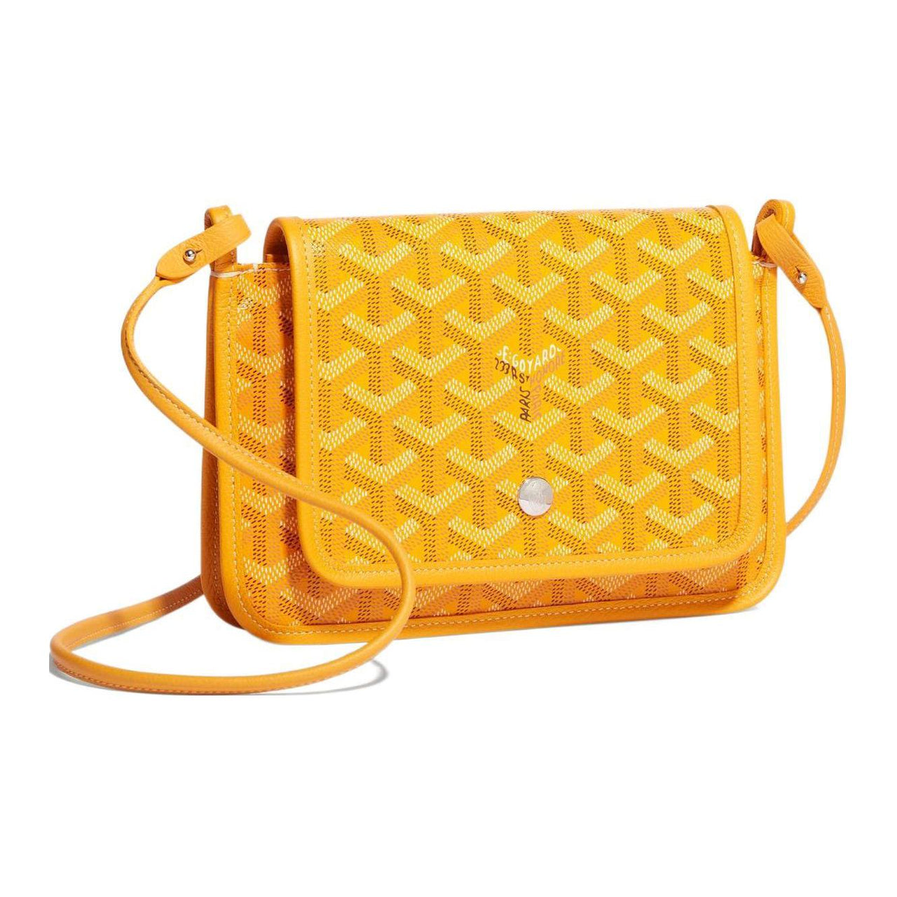 GOYARD Plumet Canvas With Leather Envelope Bag, Crossbody Bag, Shoulder Bag Unisex Yellow Copper Small Heart
