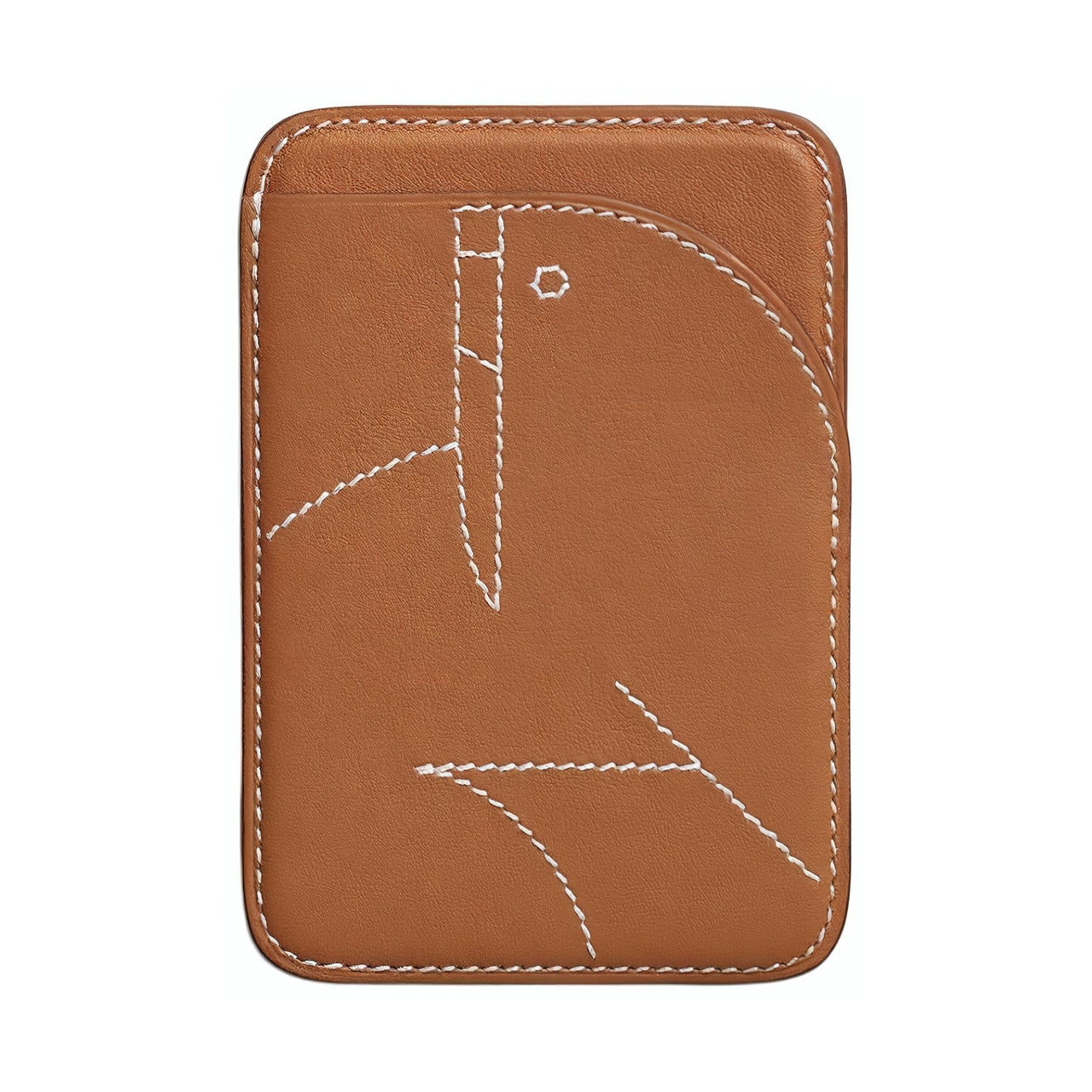 HERMES Magsafe Swift Leather Card Holder Unisex Gold