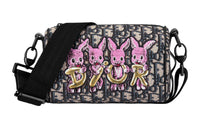 DIOR Oblique Print Fabric Shoulder Bag, Crossbody Bag Mini Kids' Beige/Blue