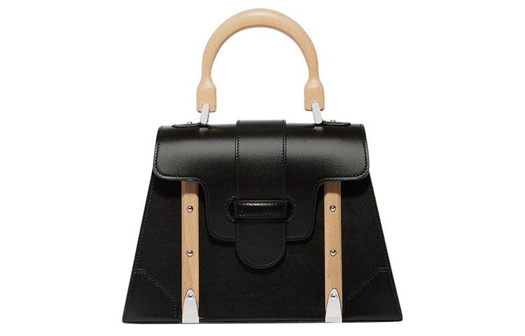 GOYARD Saigon Cross-Grain Calfskin Shoulder Bag Crossbody Bag Handbag Small Size Unisex Black