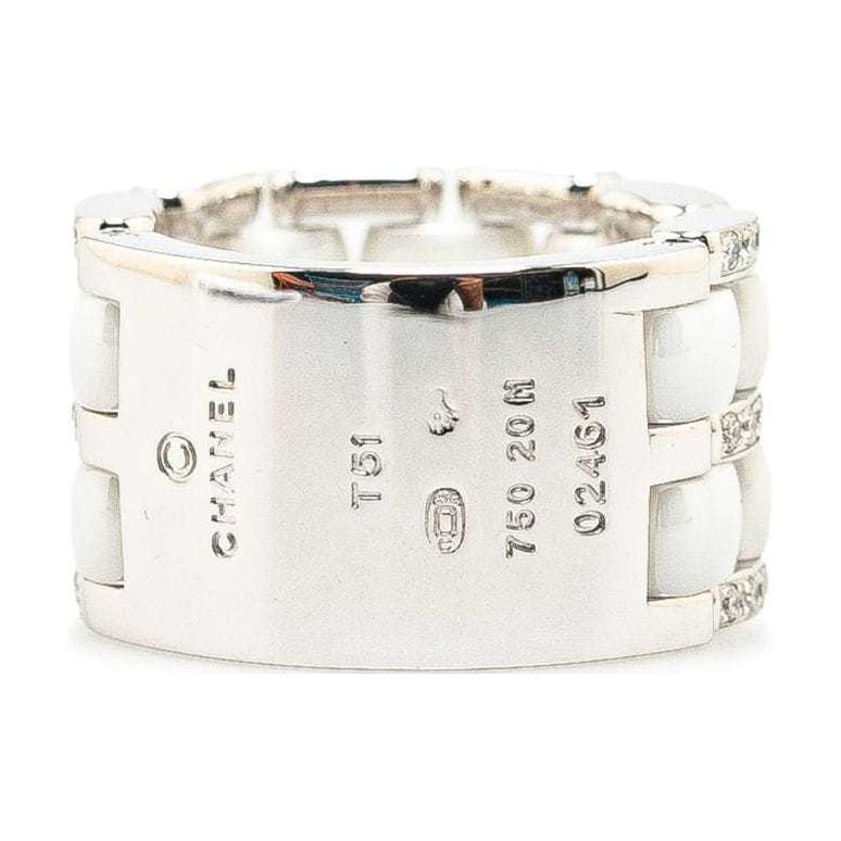 CHANEL 18K White Gold Rings Women's Silver