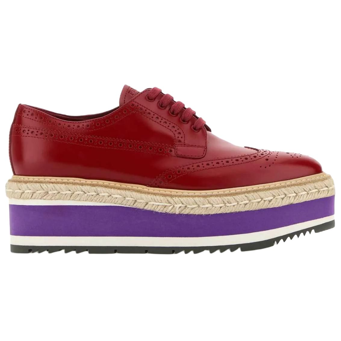 PRADA Casual Single Shoes 6cm Women's Red