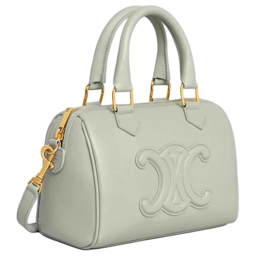 CELINE Cuir Triomphe Calfskin Boston Bag Shoulder Bag Crossbody Bag Handbag Small Size Women's Light Green