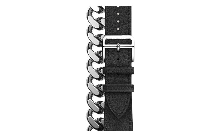 HERMES Apple Watch Calfskin Stainless Steel Watch Refurbishing 41mm Unisex Black H0008751J89