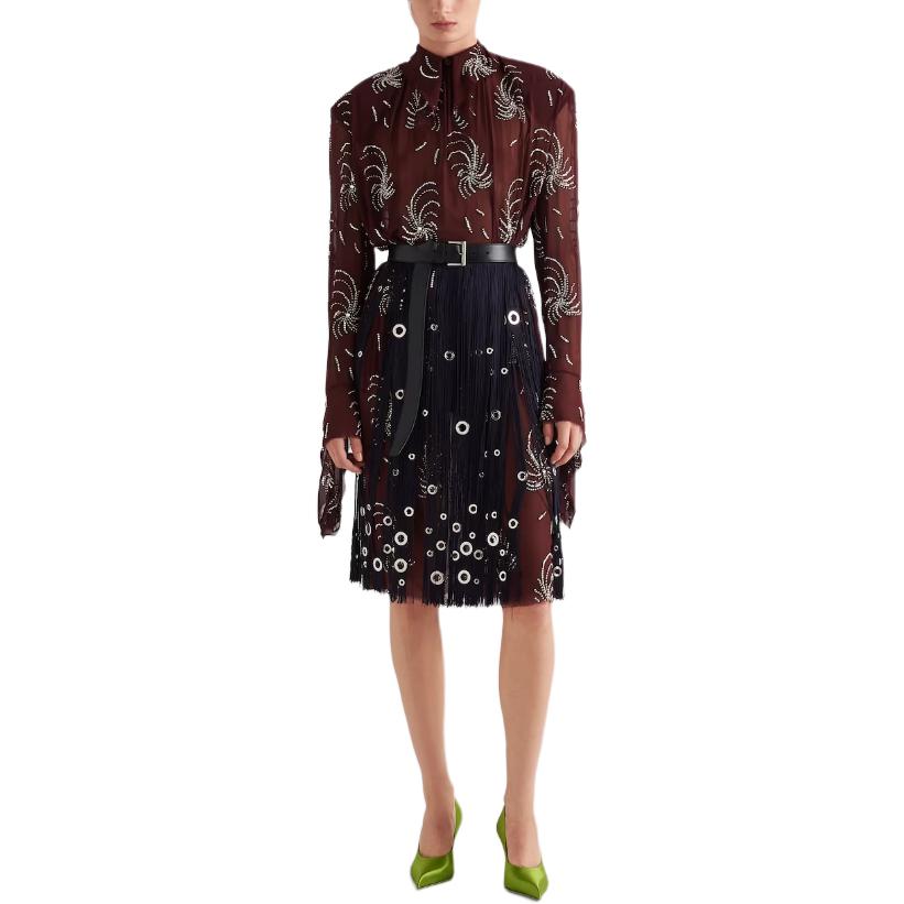 PRADA Embroidered Georgette Dress