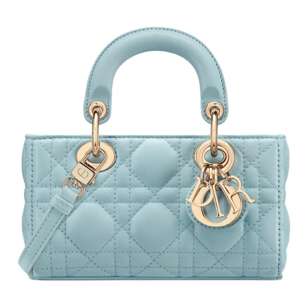 DIOR Lady D-JOY Sheepskin Shoulder Bag Crossbody Bag Handbag Extra Mini Women's Space Blue