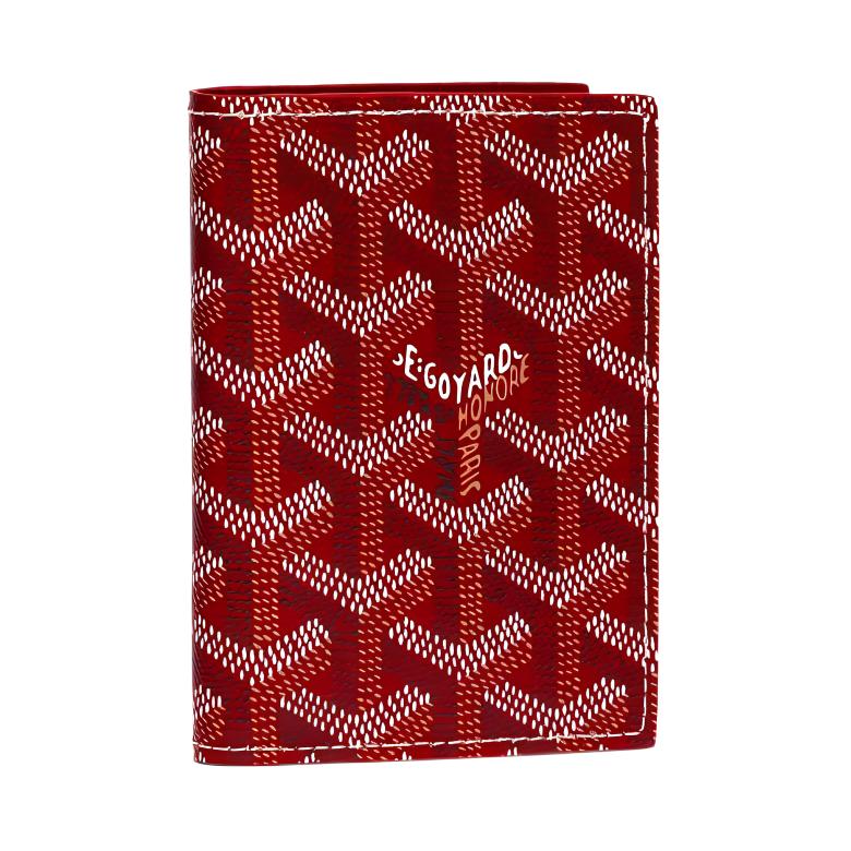 GOYARD SAINT MARC Canvas With Leather Card Holder Unisex Red