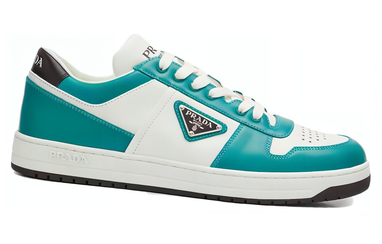 PRADA Downtown Low-Top Skateboard Shoes Men's White Green