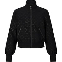 LOUIS VUITTON Embossed Monogram Zip-Up Jacket