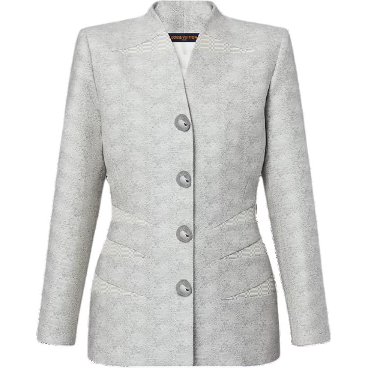 LOUIS VUITTON Damier Accent Collarless Blazer