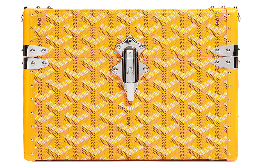 GOYARD Cassette Canvas With Leather Trim TRUNK Hard Case With Crossbody Bag Unisex Yellow