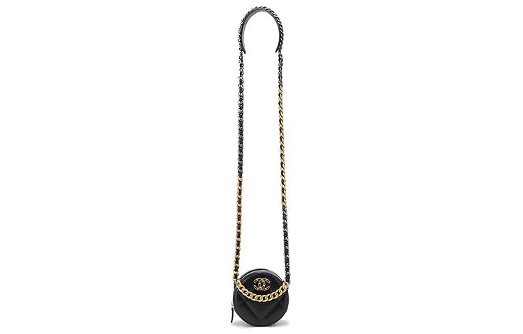 CHANEL 19Bag Lambskin Round Bag, Evening Bag, Clutch, Crossbody Bag, Shoulder Bag Women's Black