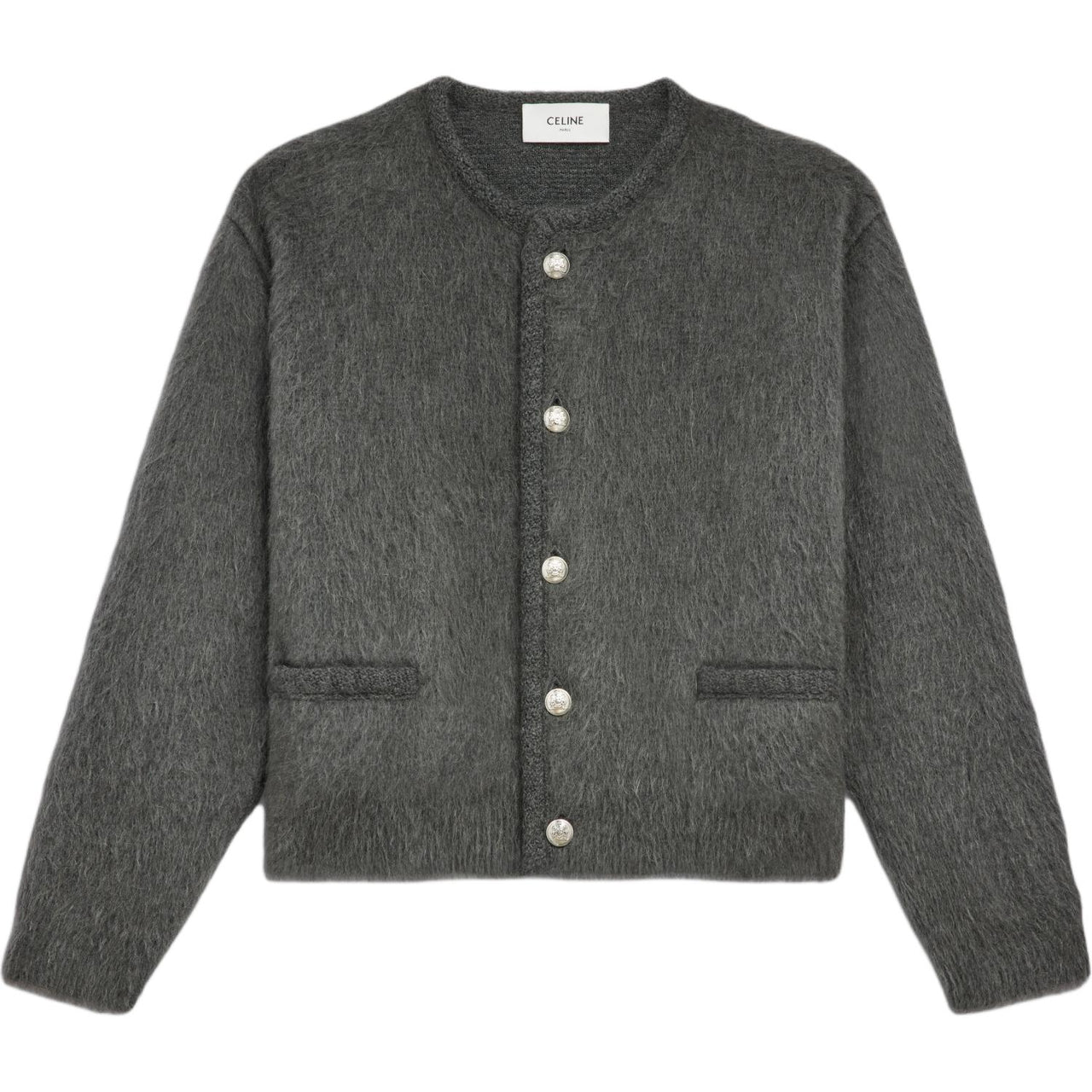 CELINE Cardigan Jacket In Brushed Mohair