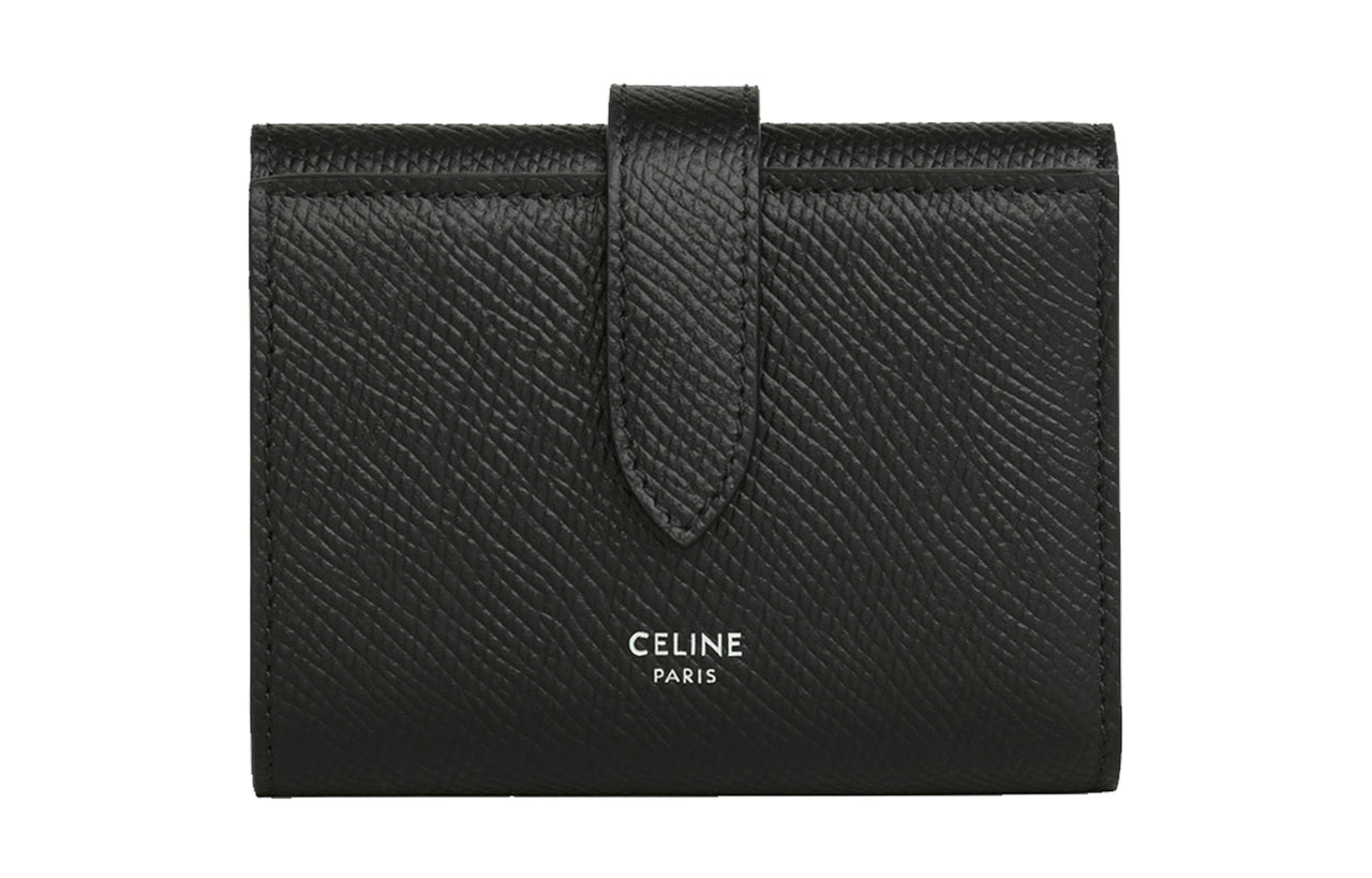 CELINE Calfskin Wallet, Card Holder Men's Black