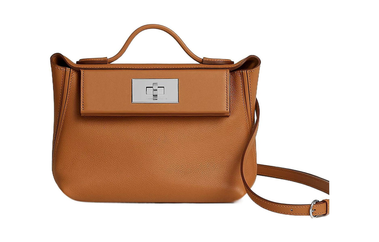 HERMES 24/24 Evercolor With Swift Calfskin Fanny Pack Shoulder Bag Crossbody Bag Handbag Mini Women's Gold
