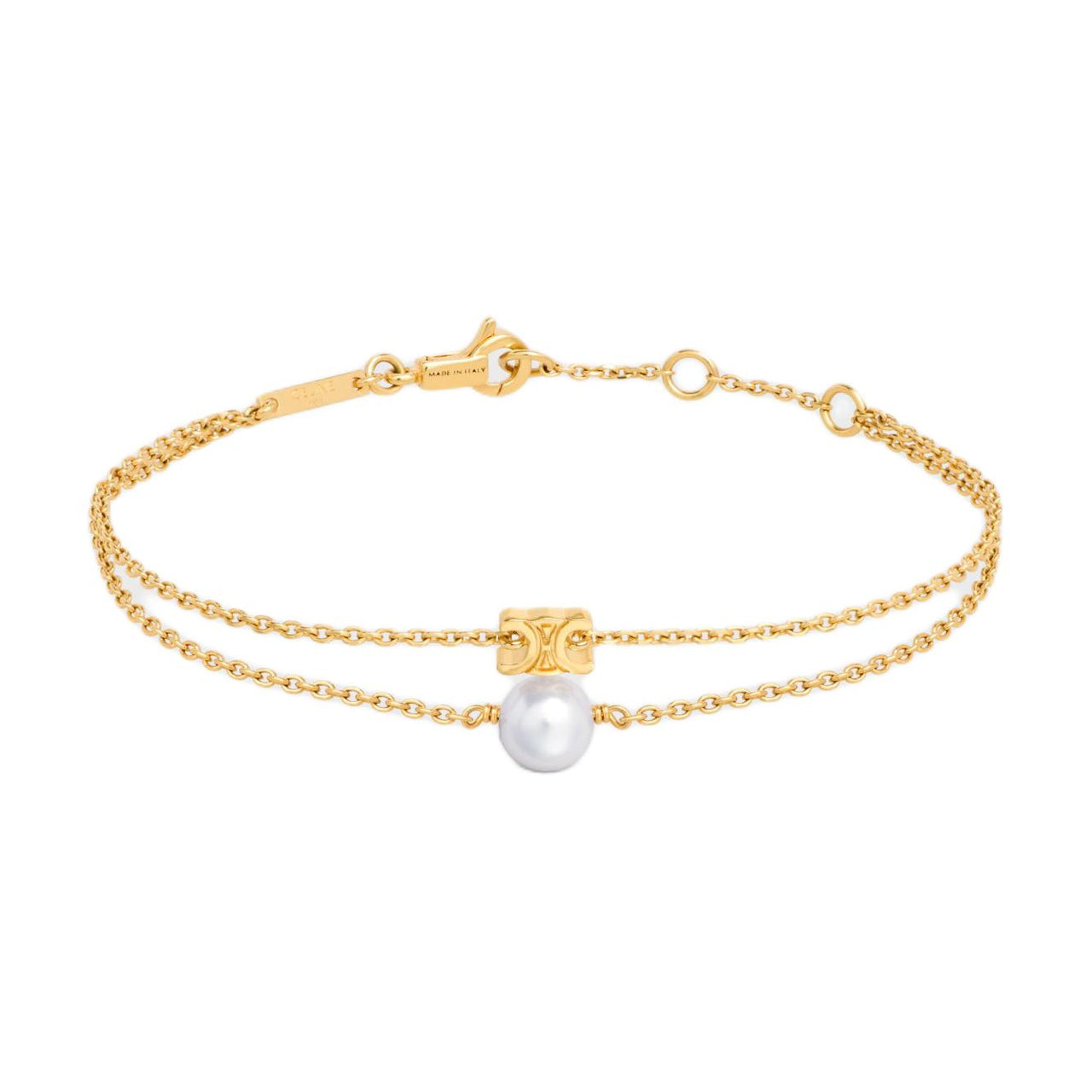 CELINE Les Perles CELINE Bracelet In Resin Pearl And Brass With Gold Finish