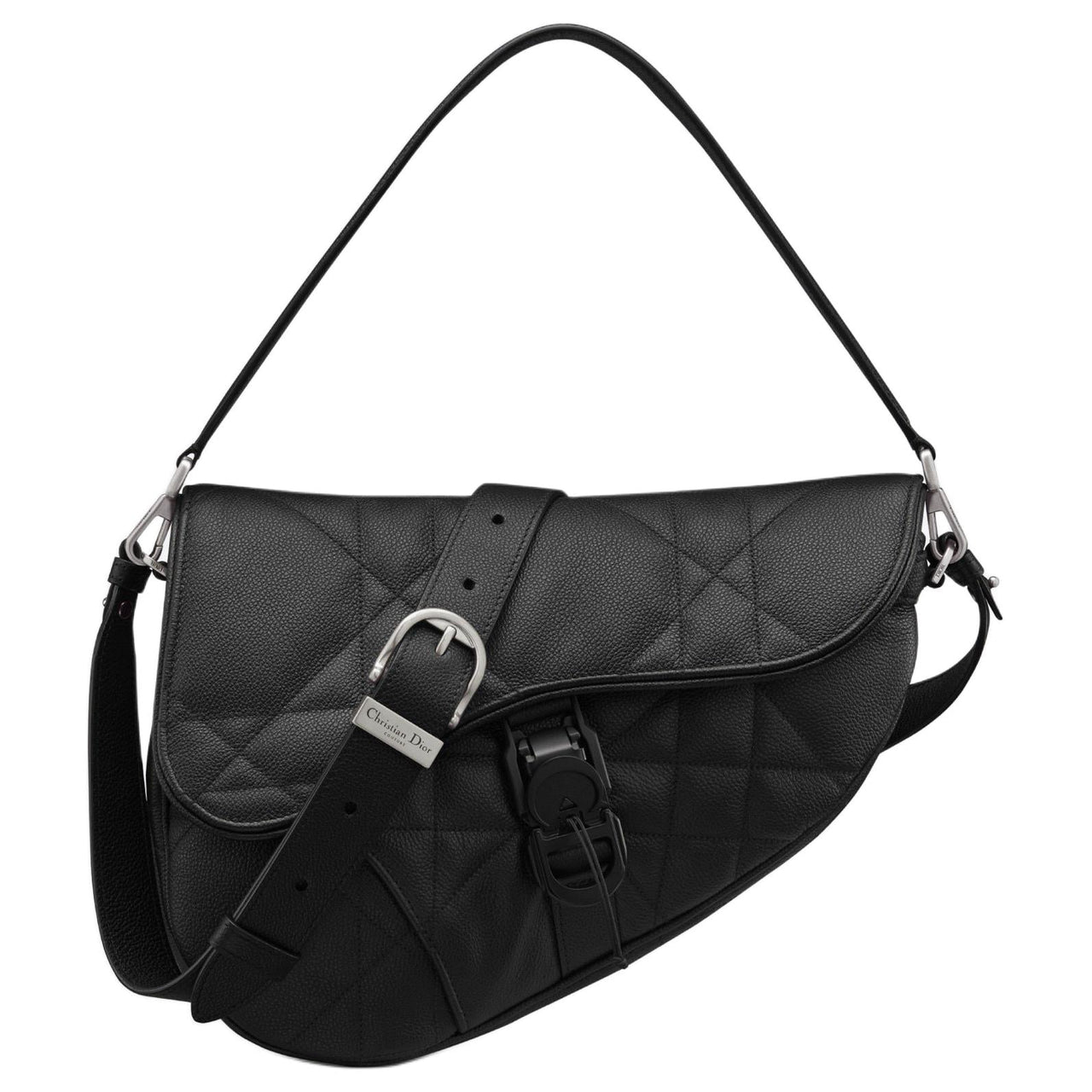 DIOR Saddle Calfskin Handbag, Shoulder Bag Men's Black