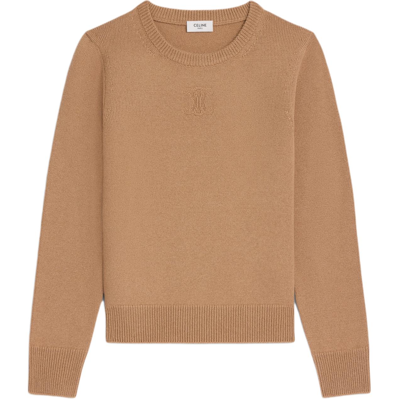 CELINE Crew Neck Sweater In Heritage Cashmere