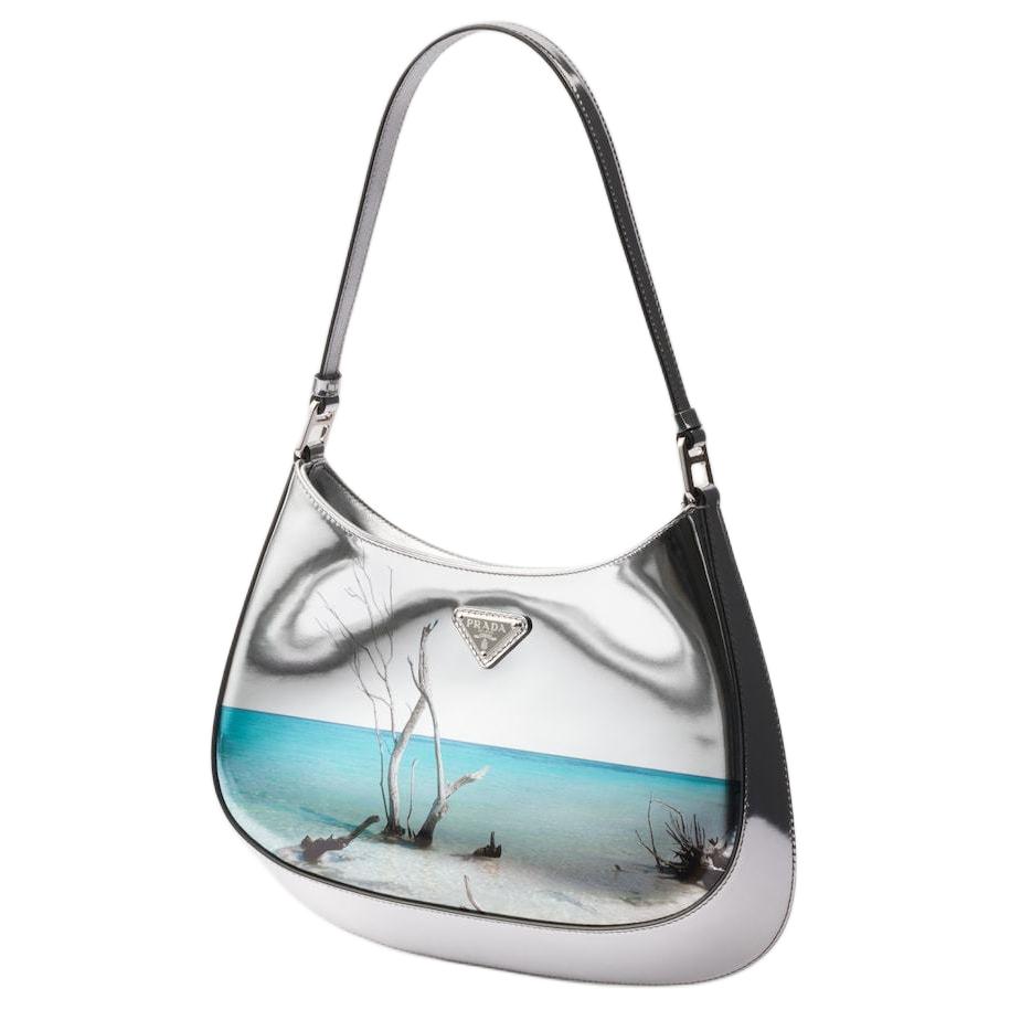 PRADA Cleo Calfskin Shoulder Bag Regular Women's Silver