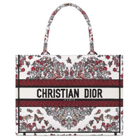 DIOR Fabric Tote Bag, Shopping Bag, Handbag Medium Size Women's Milk White