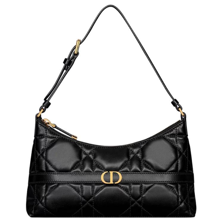 DIOR 30 Montaigne Sheepskin Water Dumpling Bag, Handbag, Shoulder Bag Mini Women's Black