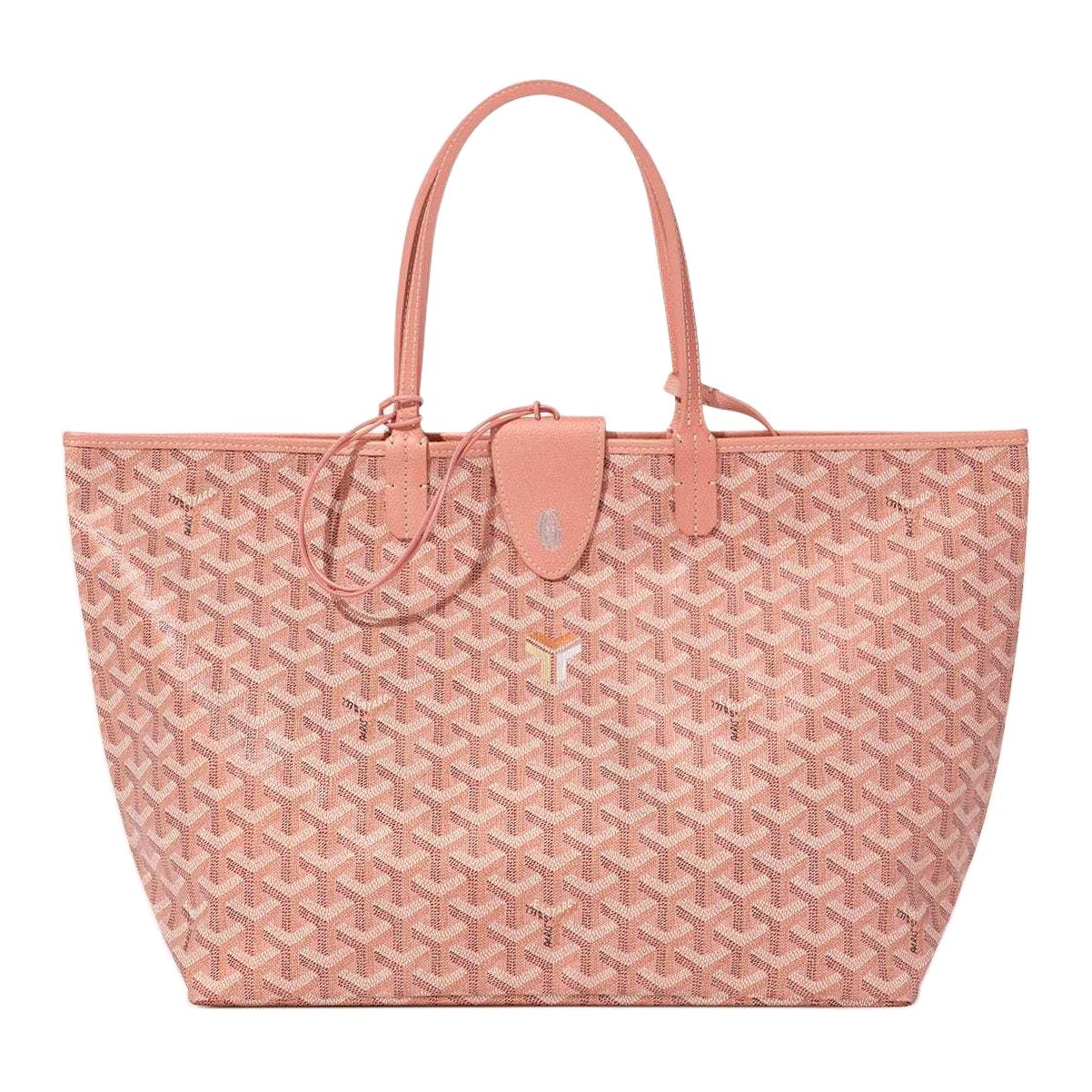 GOYARD Saint Louis Canvas With Leather Canvas Bag Tote Bag Shopping Bag Handbag Small Size Unisex Pearl Pink