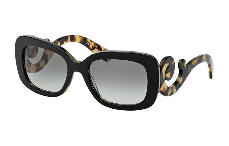 PRADA Irregular Shape Sunglasses Unisex Black
