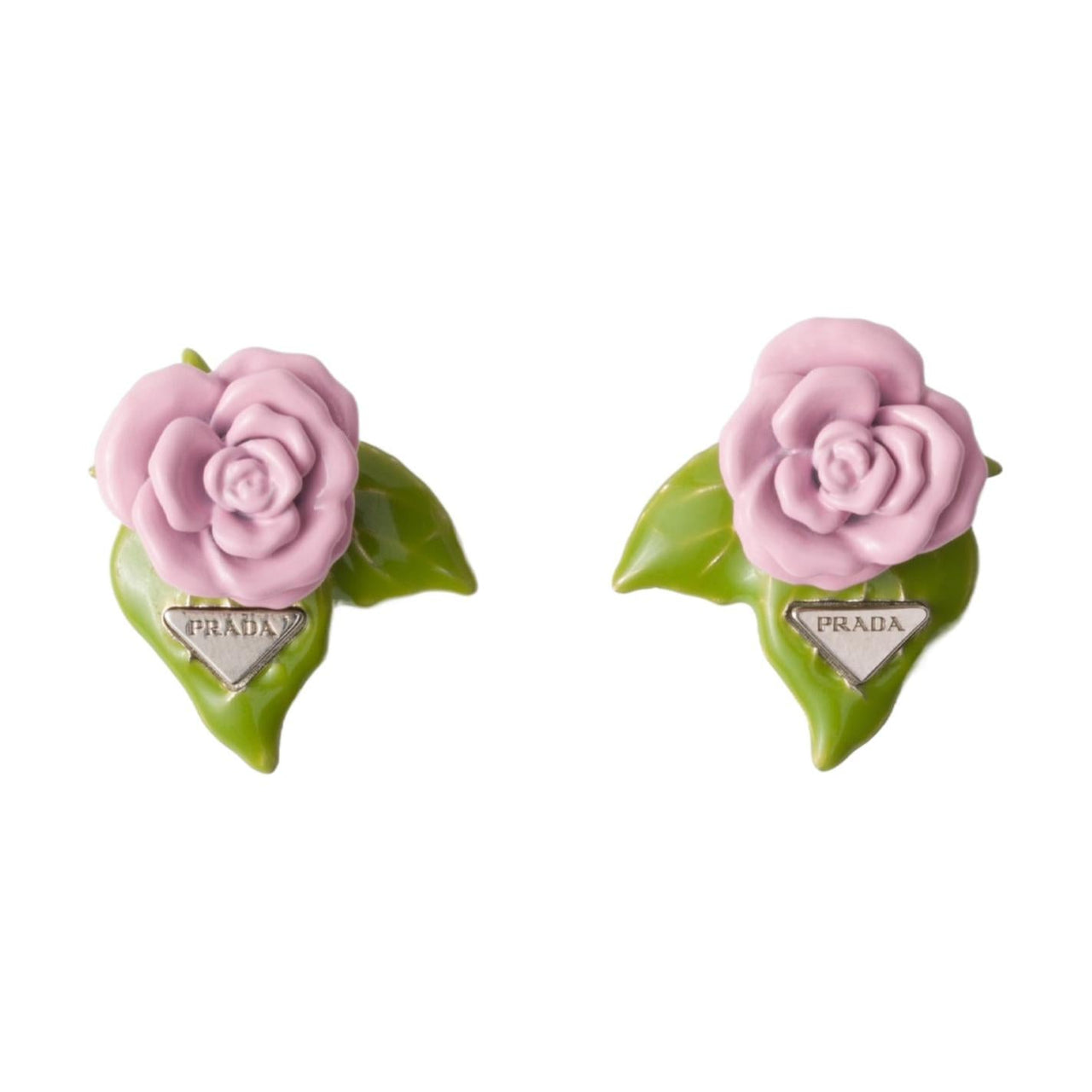 PRADA Enamel Earrings Women's Pink