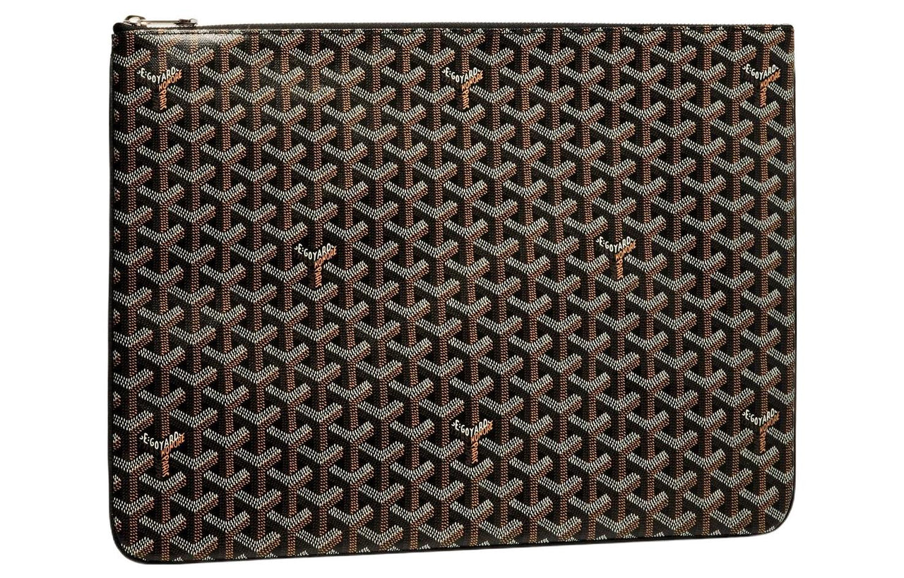 GOYARD SENAT Canvas With Leather Toiletry Bags Storage Bags Clutch Large Size Unisex 11 Colors