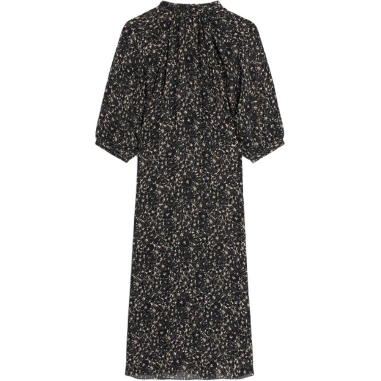 CELINE FW24 Short-Sleeved Dresses Women's Black Vanilla Color