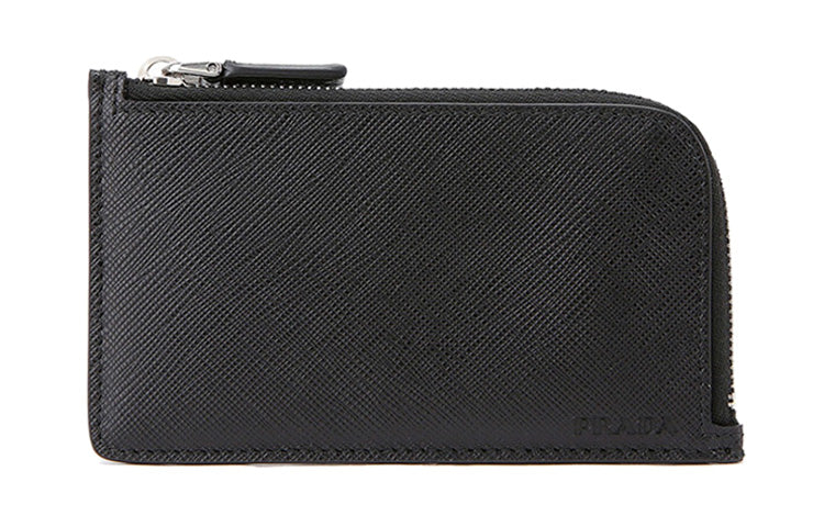 PRADA Cow Leather Wallet Men's Black