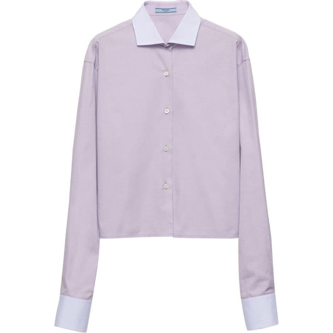PRADA Contrasting Cuffs Poplin Shirt