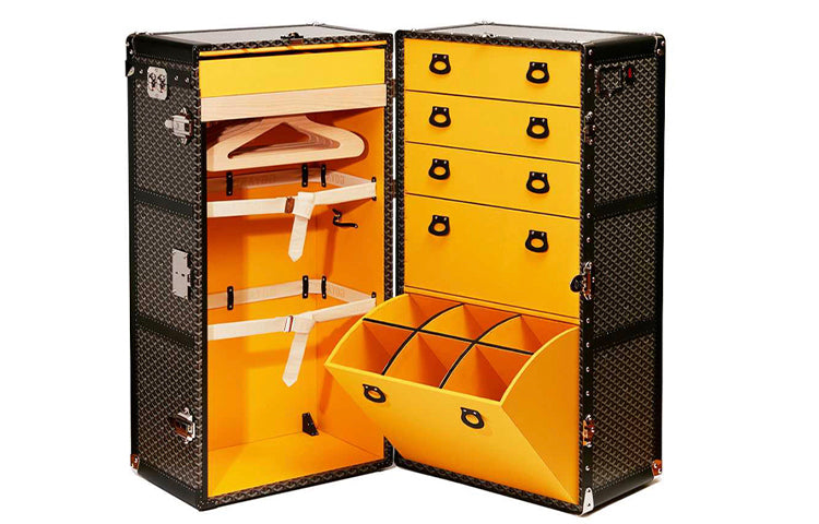 GOYARD Canvas With Leather Storage Boxes Men's Black