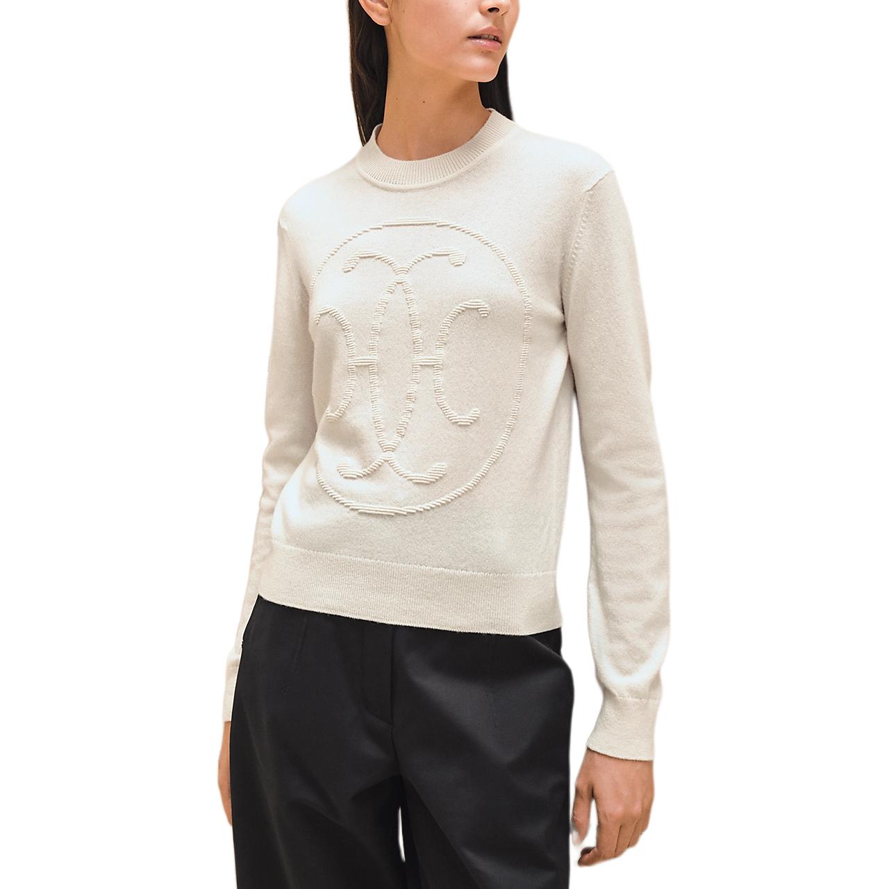 HERMES FW24 Cashmere Sweater Women's White
