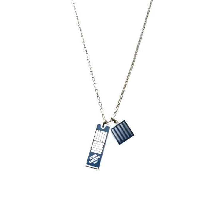 2018 Palladium Plated Damier Collier Colors Costume Necklace