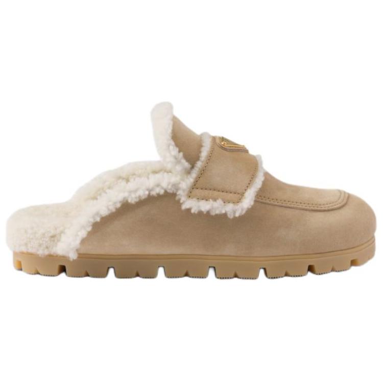 PRADA Closed Toe Slippers Women's Light Umber