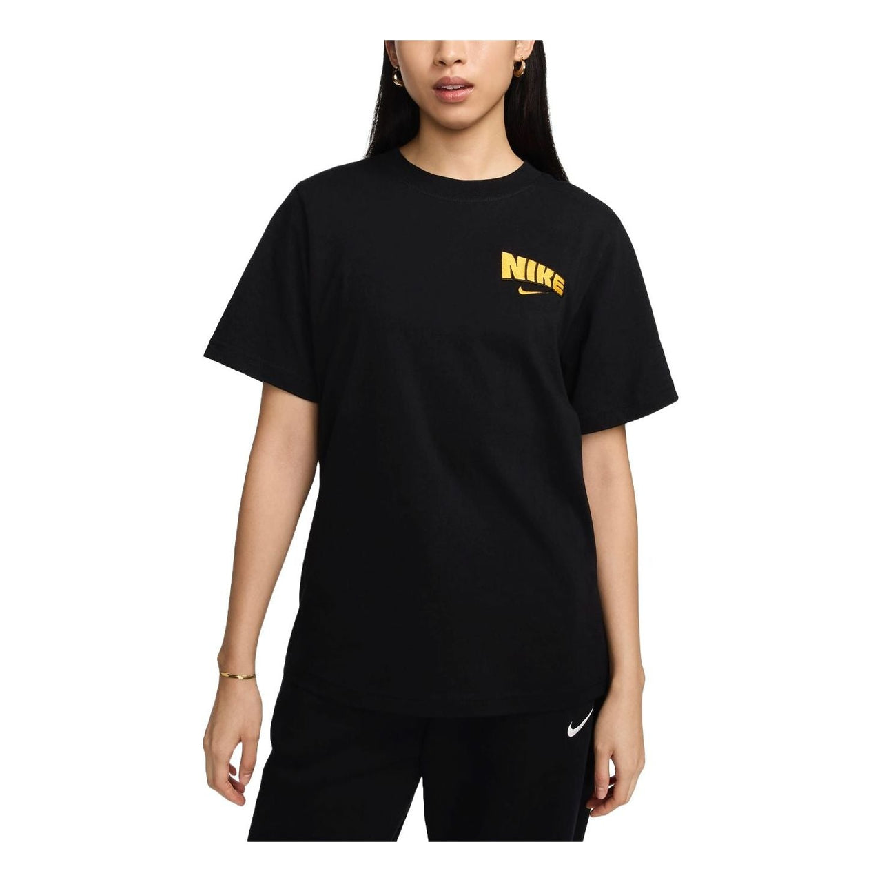 (WMNS) Nike Sportswear Loose T-shirt Asia Sizing 'Black' HM5024-010
