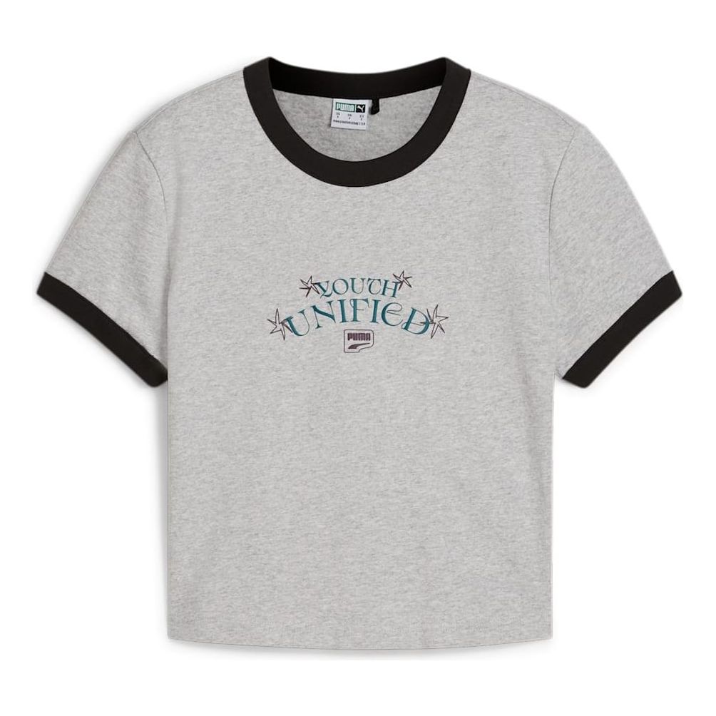 (WMNS) PUMA DOWNTOWN Graphic Baby T-shirt 'Grey' 626654-04
