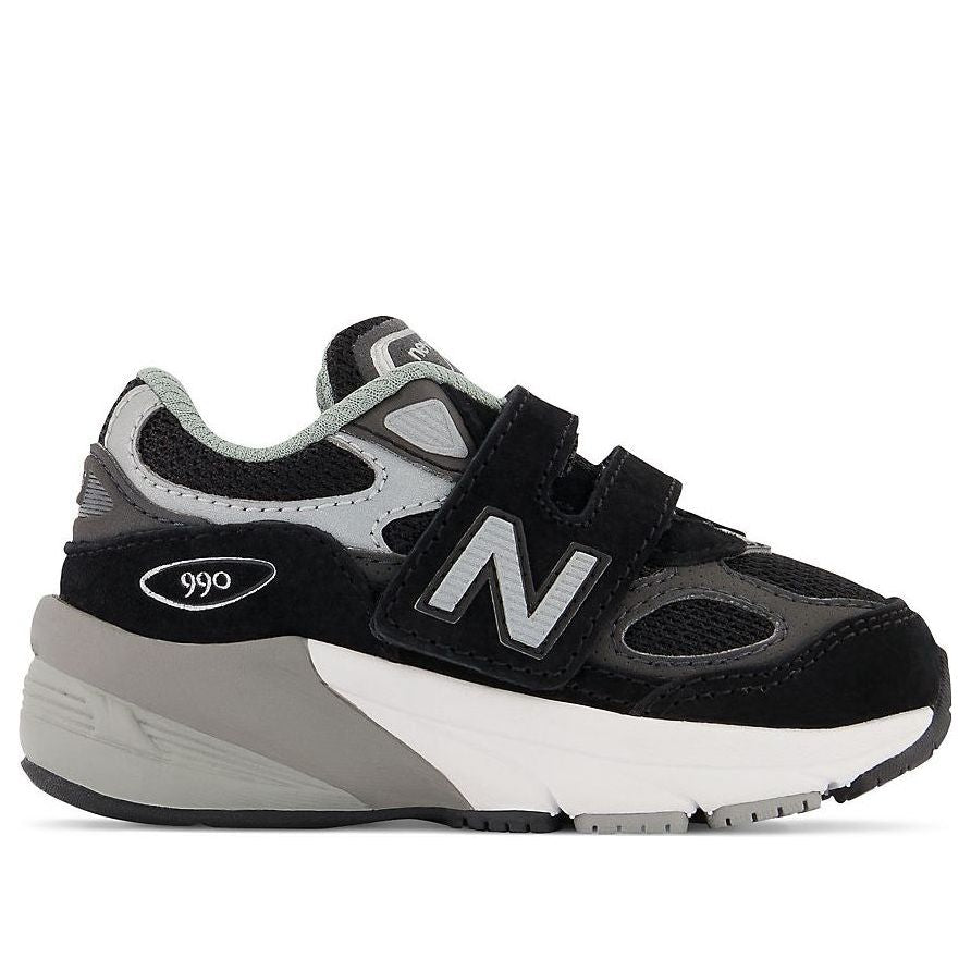 (TD) New Balance 990 V6 Hook and Loop Shoes 'Black Grey' IV990BK6