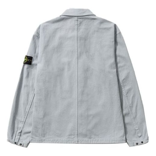 STONE ISLAND Garment Dyed Zip Shirt Overshirt 'Light Grey' 751510704-V0061