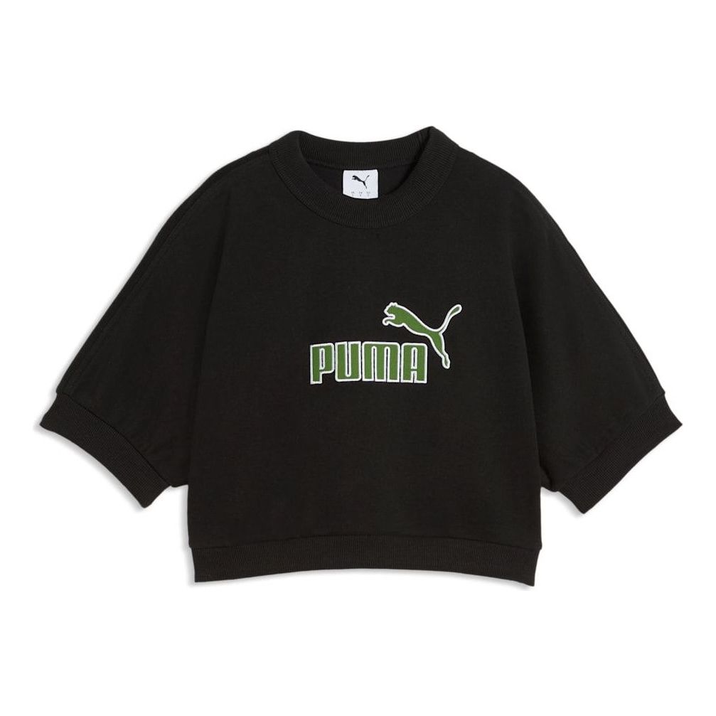 (WMNS) PUMA Elevated Essentials Relaxed Sweatshirt 'PUMA Black' 636645-01