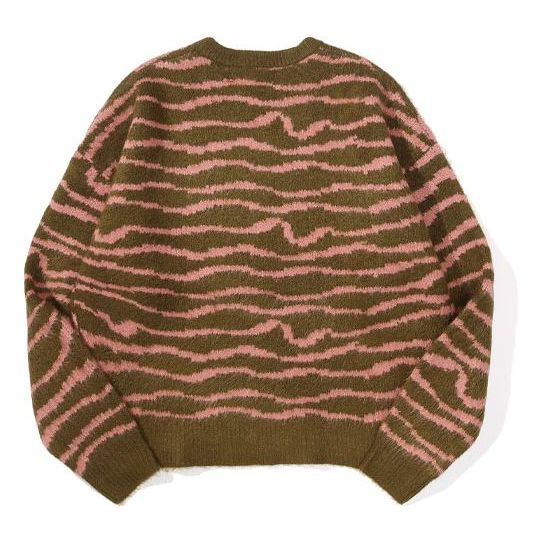Drew House Sketch Mascot Squiggle Sweater 'Olive Mauve' DR-FW21-090