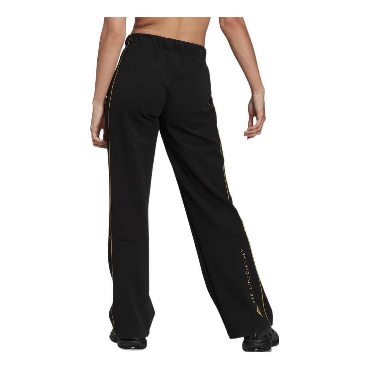 (WMNS) adidas by Stella McCartney Sportswear Track Tracksuit Bottoms Asia Sizing 'Black Yellow' HT0086